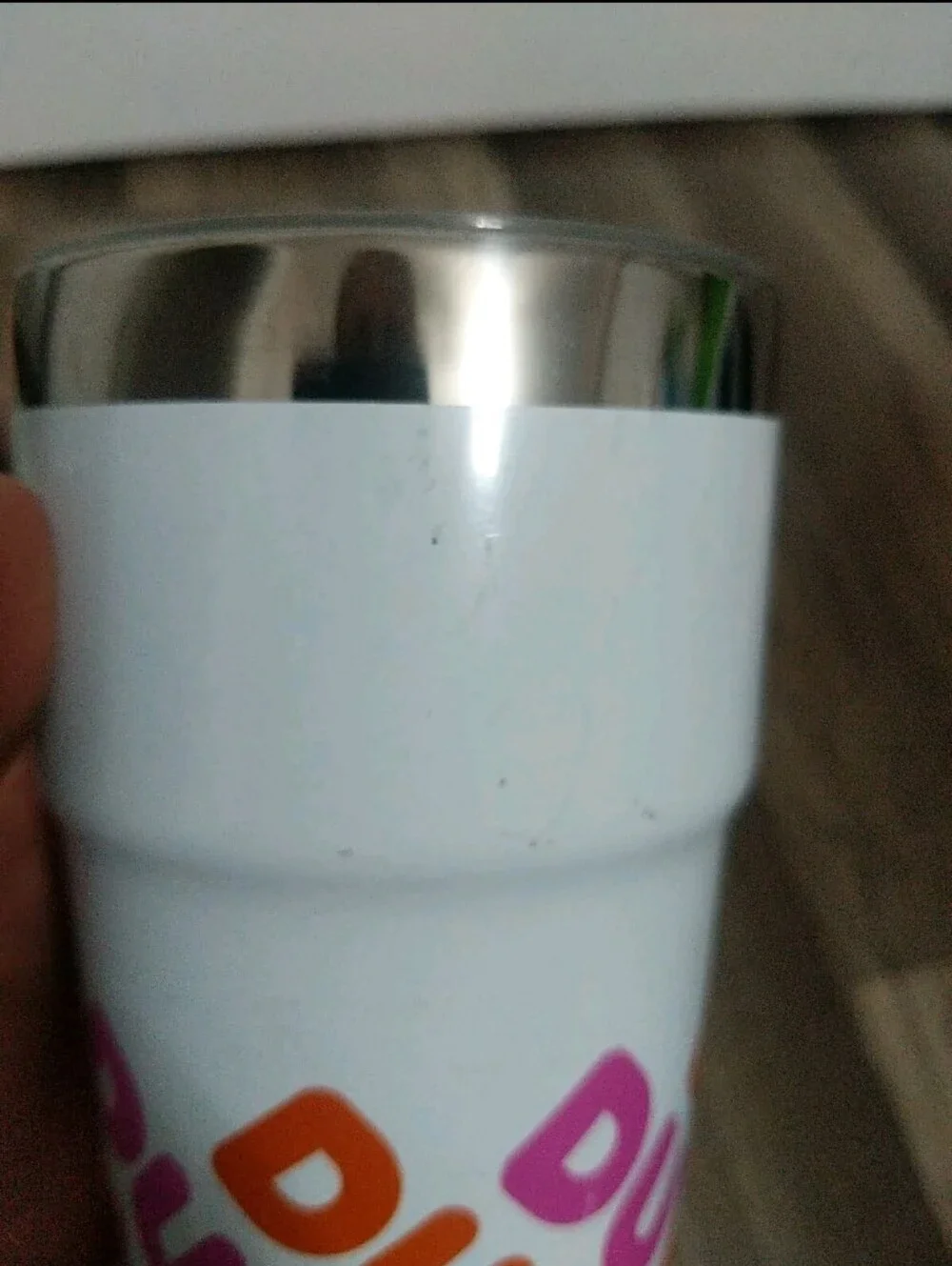 2019 Dunkin Donuts 24 oz White Stainless Steel Insulated Travel Tumbler Mug Wcup